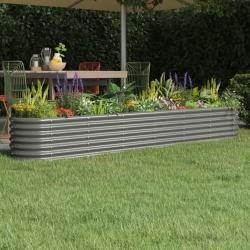 Lit surélevé de jardin Acier enduit de poudre 260x40x36 cm gris alsavelo