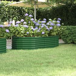 Lit surélevé de jardin Acier enduit de poudre 152x80x36 cm Vert alsavelo