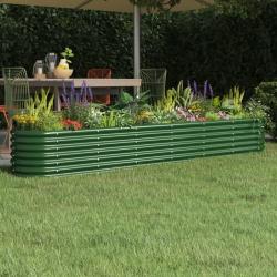 Lit surélevé de jardin Acier enduit de poudre 260x40x36 cm Vert alsavelo