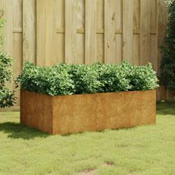 Lit surélevé de jardin 120x80x40 cm acier corten alsavelo