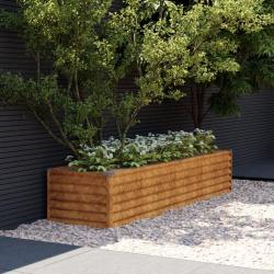 Lit surélevé de jardin 194x50x36 cm acier corten alsavelo