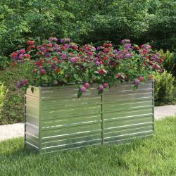 Lit surélevé de jardin 160x40x77 cm Acier galvanisé Argenté alsavelo