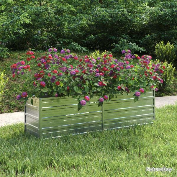 Lit surlev de jardin 160x40x45 cm Acier galvanis Argent alsavelo