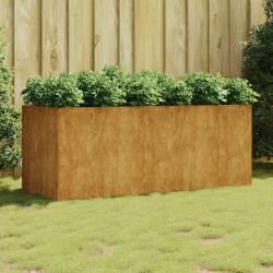 Lit surélevé de jardin 200x80x80 cm acier corten alsavelo