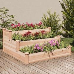 Lit surélevé de jardin 120x120x56 cm bois massif de sapin alsavelo
