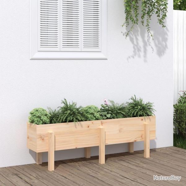 Lit surlev de jardin 121x30x38 cm bois de pin massif alsavelo