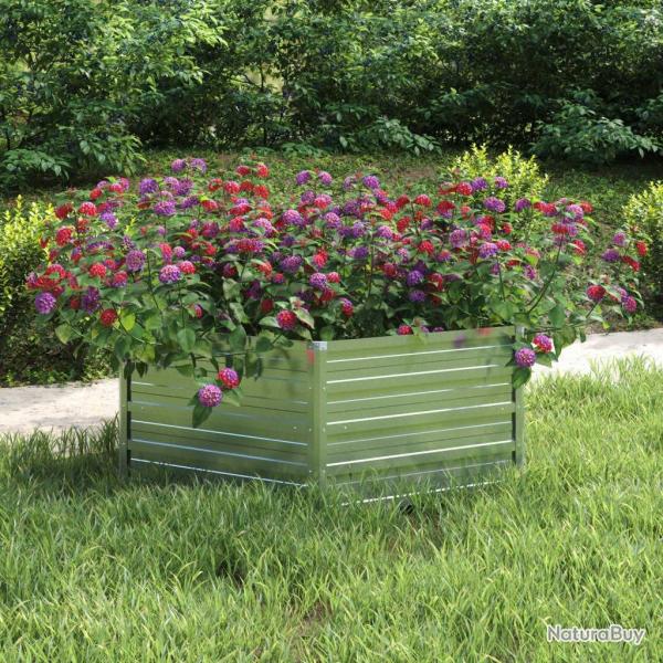 Lit surlev de jardin 129x45 cm Acier galvanis Argent alsavelo