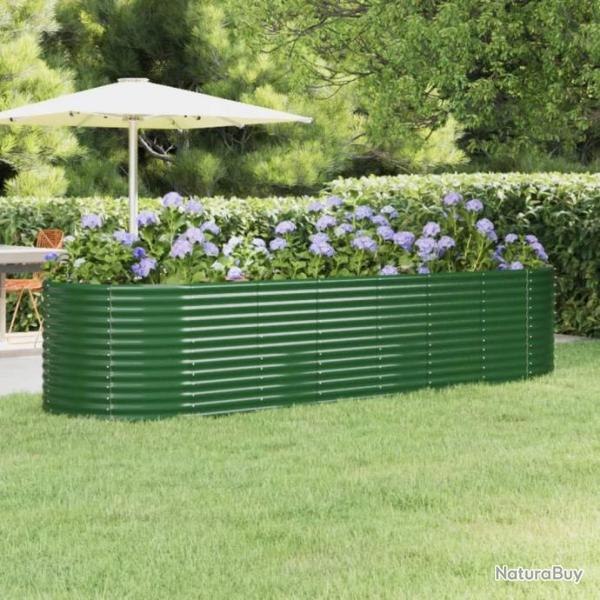 Lit surlev de jardin Acier enduit de poudre 322x100x68cm Vert