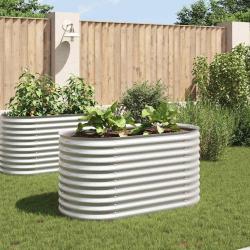 Lit surélevé de jardin 160x80x81 cm Acier galvanisé Argenté alsavelo