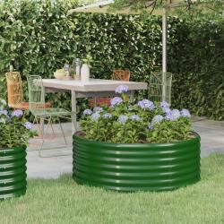 Lit surélevé de jardin Acier enduit de poudre 100x100x36cm Vert alsavelo