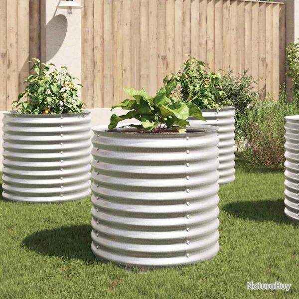 Lit surlev de jardin 80x80x81 cm Acier galvanis Argent alsavelo