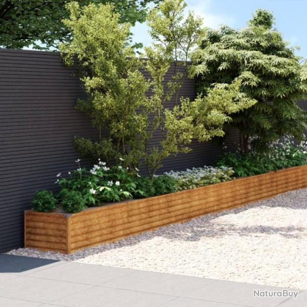 Lit surlev de jardin 960x50x36 cm acier corten