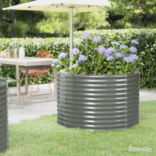 Lit surlev de jardin Acier enduit de poudre 100x100x68cm gris