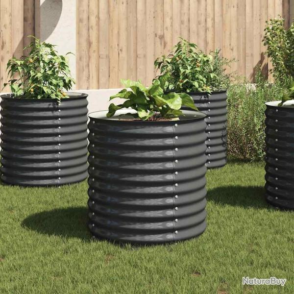 Lit surlev de jardin 80x80x81 cm Acier galvanis Gris alsavelo