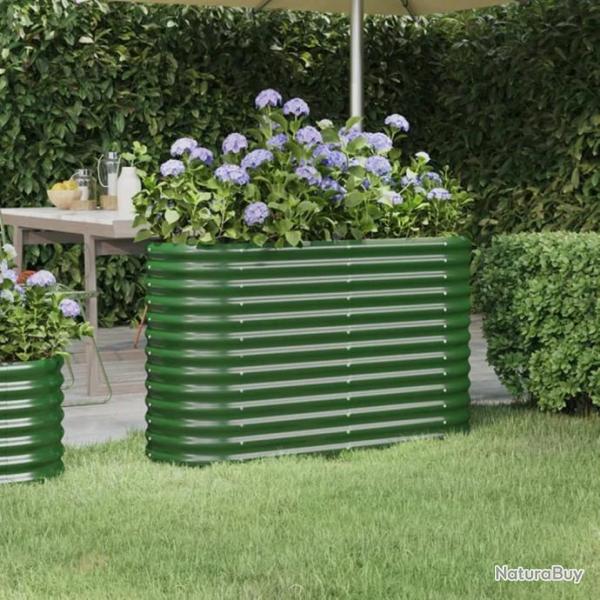 Lit surlev de jardin Acier enduit de poudre 114x40x68 cm Vert