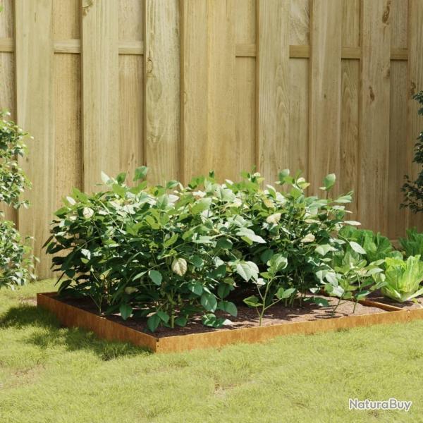 Lit surlev de jardin 100x100x18,5 cm acier corten alsavelo