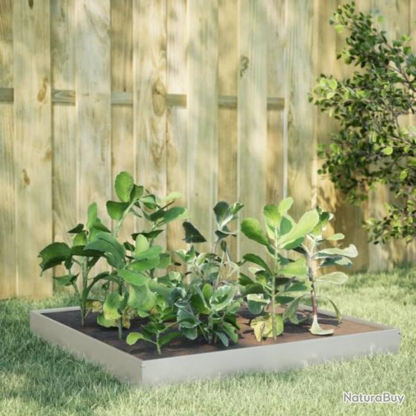 Lit surlev de jardin 100x100x18,5 cm acier inoxydable