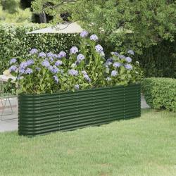 Lit surélevé de jardin Acier enduit de poudre 260x40x68 cm Vert alsavelo