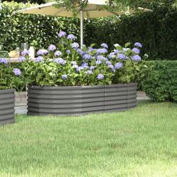 Lit surélevé de jardin Acier enduit de poudre 152x80x36 cm gris alsavelo