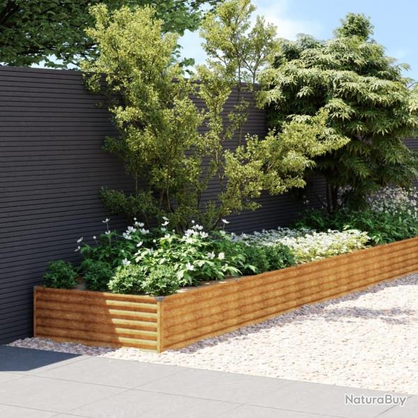 Lit surlev de jardin 579 x 100 x 36 cm acier corten alsavelo