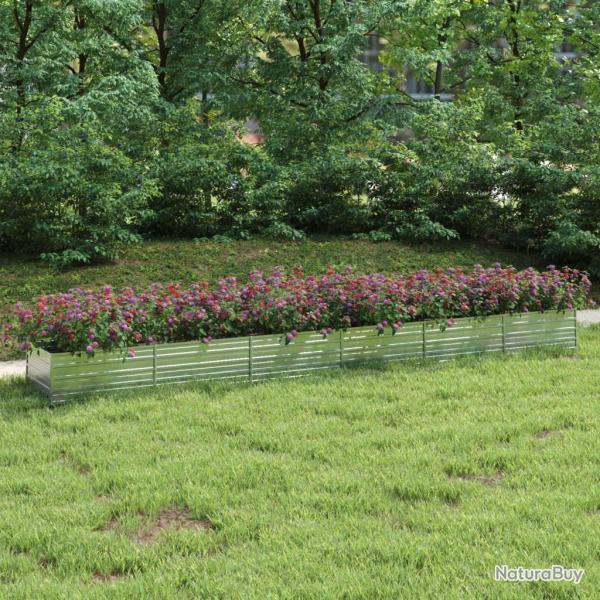 Lit surlev de jardin 600x80x45 cm Acier galvanis Argent alsavelo