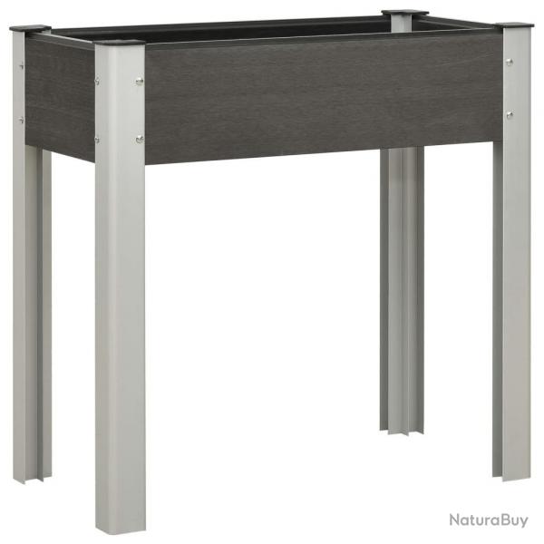 Lit surlev de jardin 75x40x75 cm WPC Gris alsavelo
