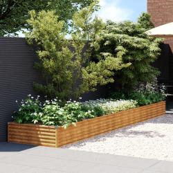 Lit surélevé de jardin 482x100x36 cm acier corten alsavelo