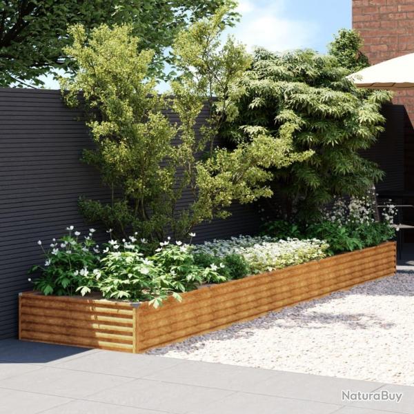 Lit surlev de jardin 482x100x36 cm acier corten alsavelo