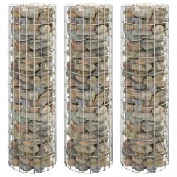 Lit surélevé à gabion circulaire 3pcs Acier galvanisé Ø30x100cm alsavelo