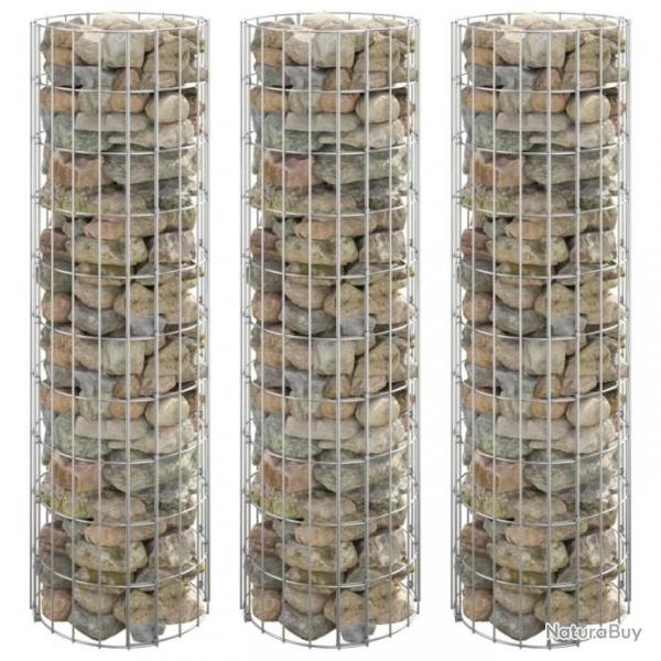 Lit surlev  gabion circulaire 3pcs Acier galvanis 30x100cm