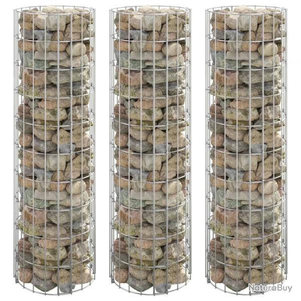 Lit surlev  gabion circulaire 3pcs Acier galvanis 30x100cm alsavelo
