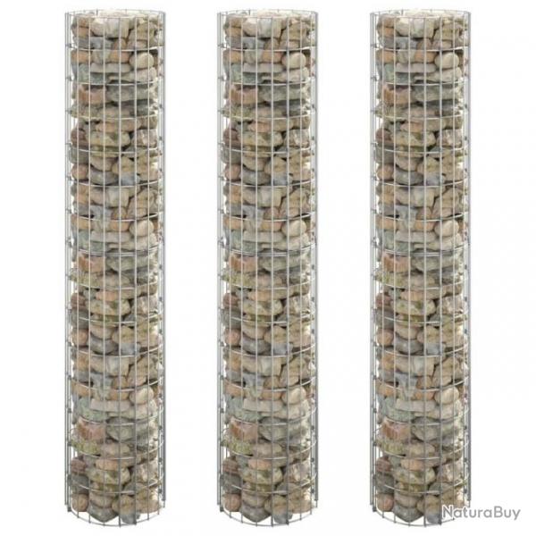 Lit surlev  gabion circulaire 3pcs Acier galvanis 30x150cm