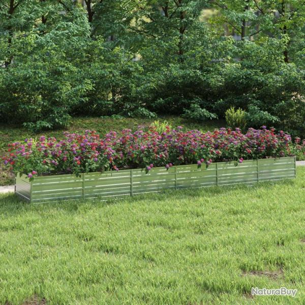 Lit surlev de jardin 480x80x45 cm Acier galvanis Argent alsavelo