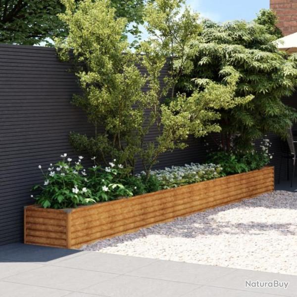 Lit surlev de jardin 482x50x36 cm acier corten