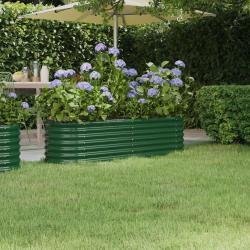 Lit surélevé de jardin Acier enduit de poudre 152x40x36 cm Vert alsavelo