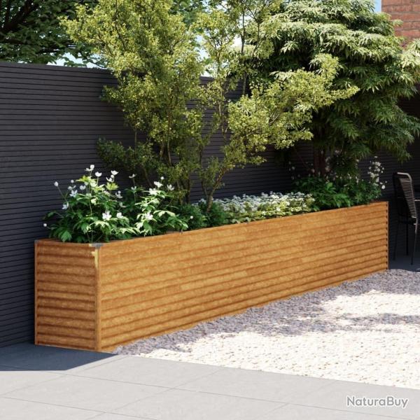 Lit surlev de jardin 482x50x69 cm acier corten alsavelo