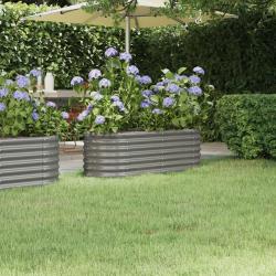 Lit surélevé de jardin Acier enduit de poudre 114x40x36 cm gris alsavelo