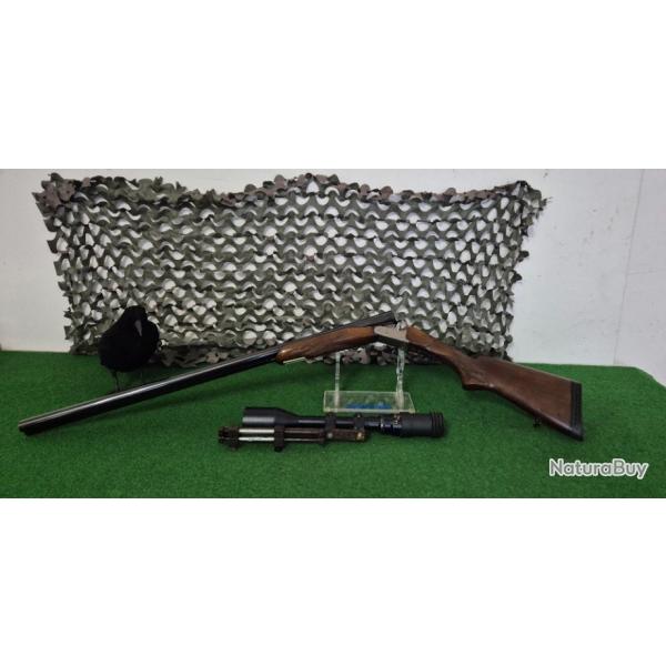 Fusil juxtapos Zabala cal 10/89 + lunette 7x50 + lot de cartouches