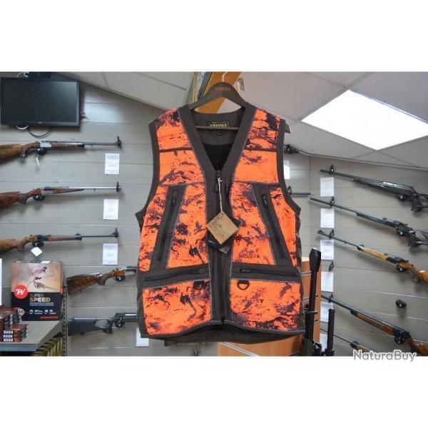 GILET DE CHASSE HARKILA  WILDBOAR  PRO SAFETY  ORANGE BLAZE /SHADOW BROWN TAILLE XL NEUF