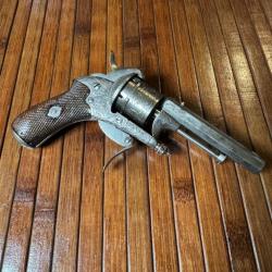 RARE ET VÉRITABLE REVOLVER LUXE LEFAUCHEUX MODÈLE 1862 DIT DE GAUCHER BREVET CHAMELOT DELVIGNE