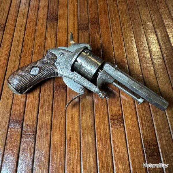 RARE ET VRITABLE REVOLVER LUXE LEFAUCHEUX MODLE 1862 DIT DE GAUCHER BREVET CHAMELOT DELVIGNE