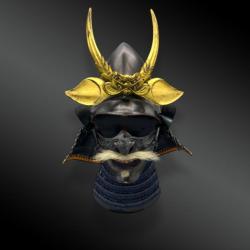 Ensemble Casque De Guerre Appelé Kabuto Avec Mempo Et Maedaté Oni. Japon Période Edo 1603-1868