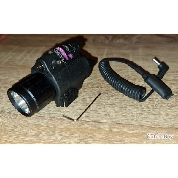 Lampe tactique laser rouge pour rail picatinny 21 mm