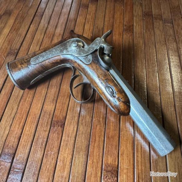 RARE PISTOLET A PERCUSSION DELVIGNE FINITION GRAV