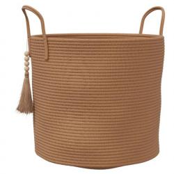 Panier de rangement en coton - Marron - Ø40x35 cm - Élégant et pratique