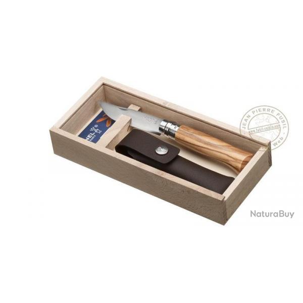 Coffret OPINEL - Lame inox N8 manche olivier