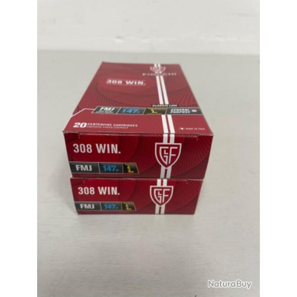 !! NEUF !! MUNITION FIOCCHI CALIBRE 308WIN FMJ 147gr PAR 40