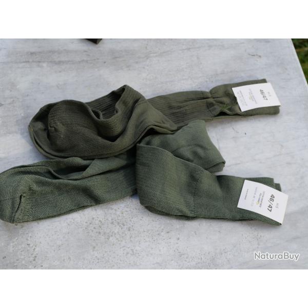 ARMEE FRANCAISE lot 2 paires chaussettes mi-bas coton revers 46/47 KINDY renforces LBV25VET009