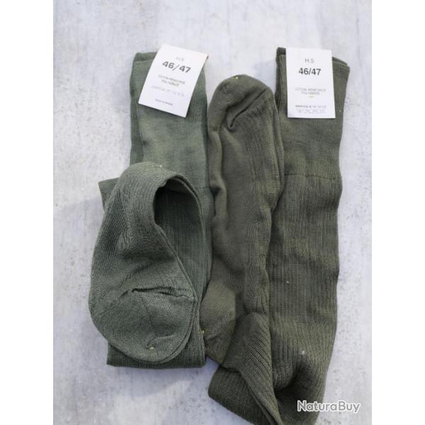 ARMEE FRANCAISE lot 2 paires chaussettes mi-bas coton revers 46/47 KINDY renforces LBV25VET011