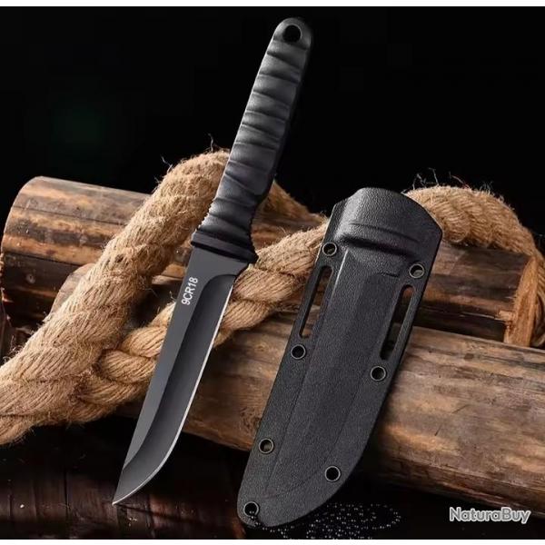 Couteau tactique avec tui thermomoulgrande rsistance !